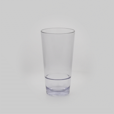 Bev Tek 20 oz Clear SAN Plastic Cooler Glass - 3 1/2" x 3 1/2" x 6 1/2" - 50 count box