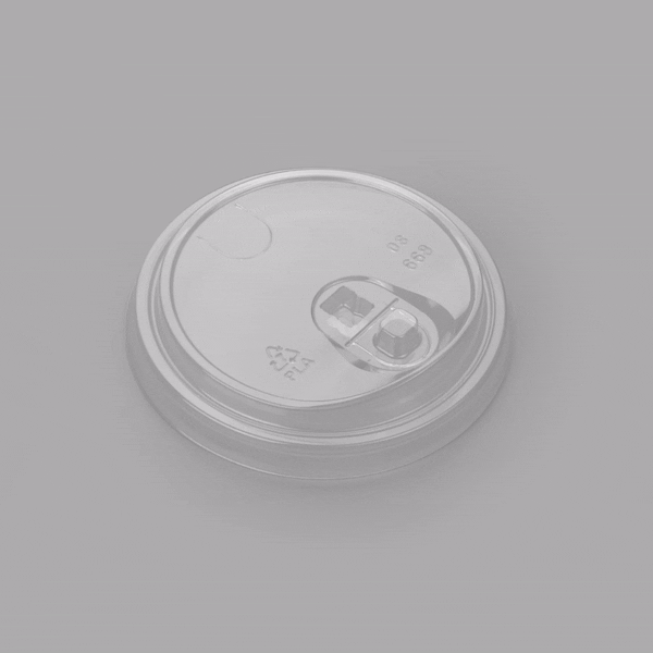 Sustain Clear PLA Plastic Straw or Sip Cold Cup Lid - Fits 9, 12, 16, 20 and 22 oz, Compostable - 50 count box