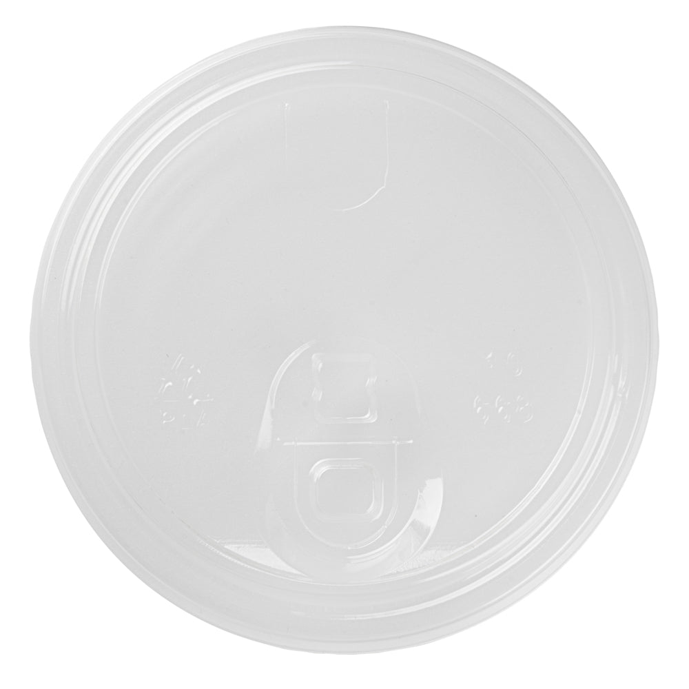 Sustain Clear PLA Plastic Straw or Sip Cold Cup Lid - Fits 9, 12, 16, 20 and 22 oz, Compostable - 50 count box