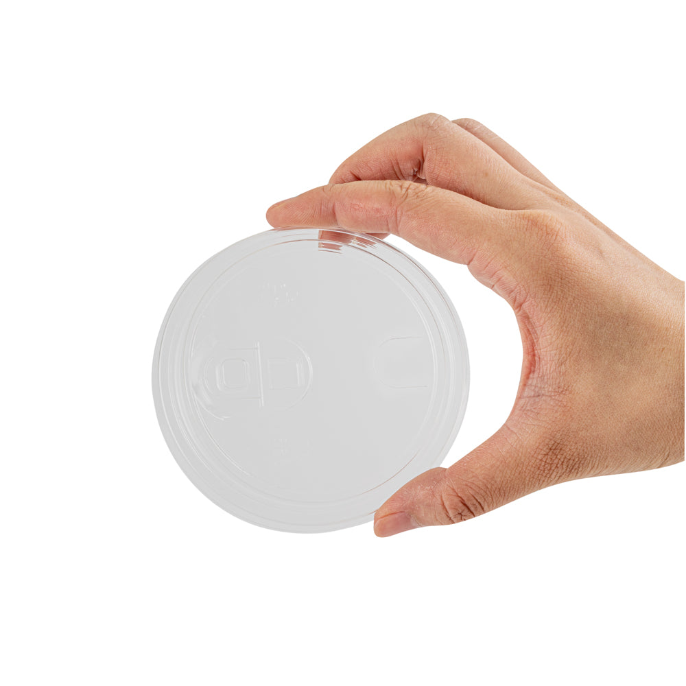 Sustain Clear PLA Plastic Straw or Sip Cold Cup Lid - Fits 9, 12, 16, 20 and 22 oz, Compostable - 1000 count box