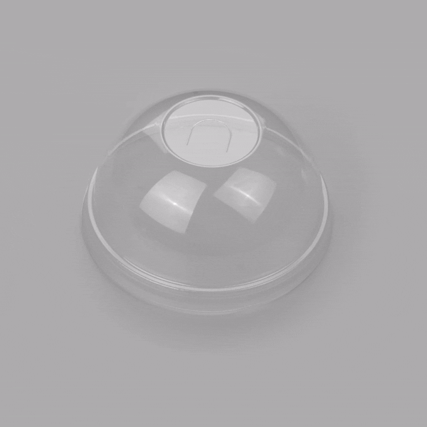 Sustain Clear PLA Plastic Cold Cup Dome Lid - Fits 9, 12, 16, 20 and 22 oz, Compostable - 1000 count box