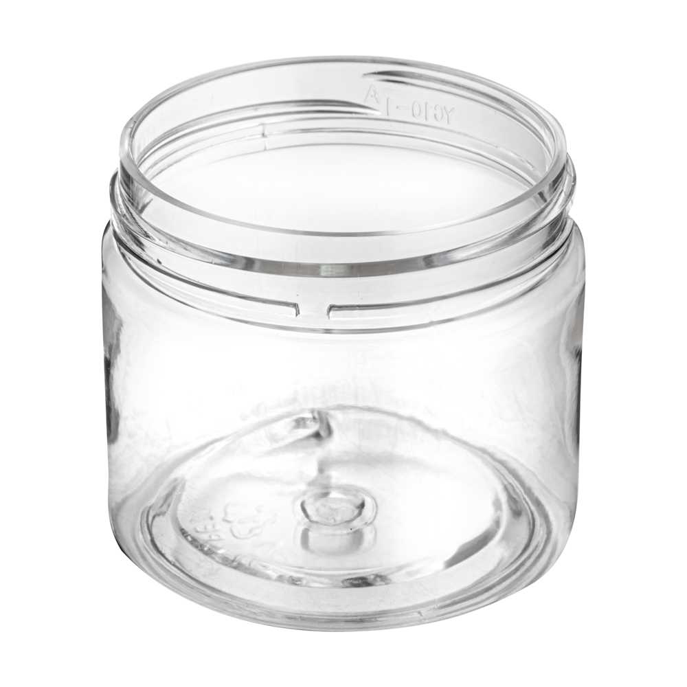 Chef 101 2 oz Round Clear Plastic Candy and Snack Jar - with Silver Aluminum Lid - 2" x 2" x 1 3/4" - 100 count box