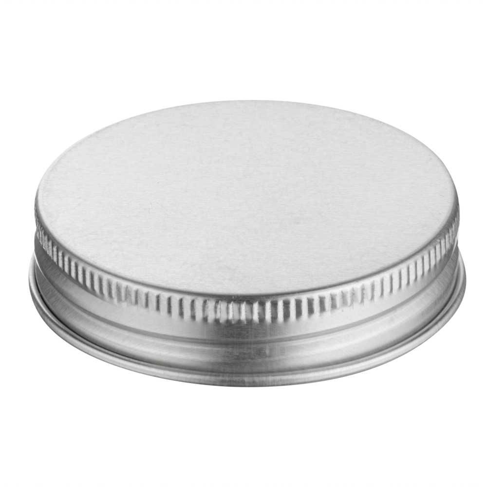 Chef 101 4 oz Round Clear Plastic Candy and Snack Jar - with Silver Aluminum Lid - 2 3/4" x 2 3/4" x 1 1/2" - 100 count box