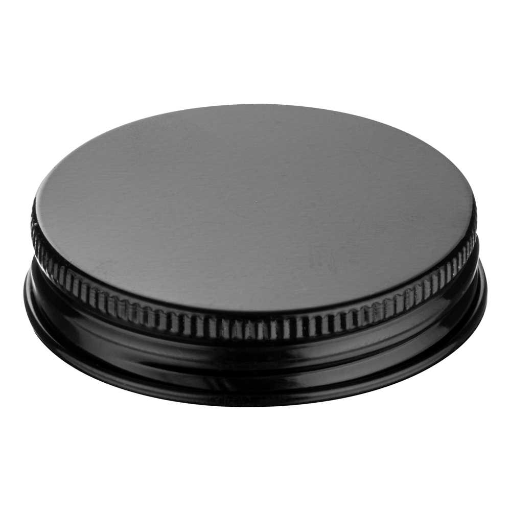 Chef 101 16 oz Round Clear Plastic Candy and Snack Jar - with Black Aluminum Lid - 3 3/4" x 3 3/4" x 3" - 100 count box