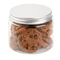 Chef 101 16 oz Round Clear Plastic Candy and Snack Jar - with Silver Aluminum Lid - 3 3/4" x 3 3/4" x 3" - 10 count box