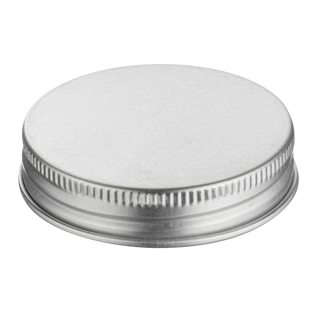Chef 101 16 oz Round Clear Plastic Candy and Snack Jar - with Silver Aluminum Lid - 3 3/4" x 3 3/4" x 3" - 10 count box