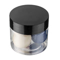 Chef 101 2 oz Round Clear Plastic Candy and Snack Jar - with Black Plastic Lid - 2" x 2" x 1 3/4" - 100 count box