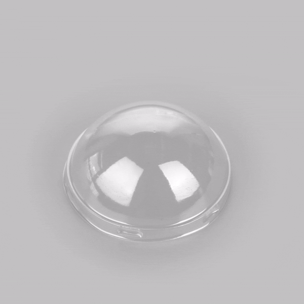 Panificio Round Clear Plastic Dome Lid - Fits 3.5 oz Foil Paper Baking Cup - 2 3/4" x 2 3/4" x 1 1/4" - 500 count box