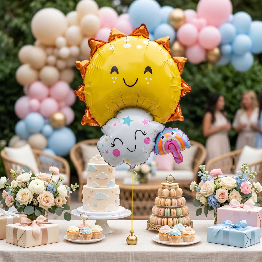 Balloonify Mylar Sun, Cloud and Rainbow Family Balloon - 30 1/4" x 23 1/4" - 1 count box