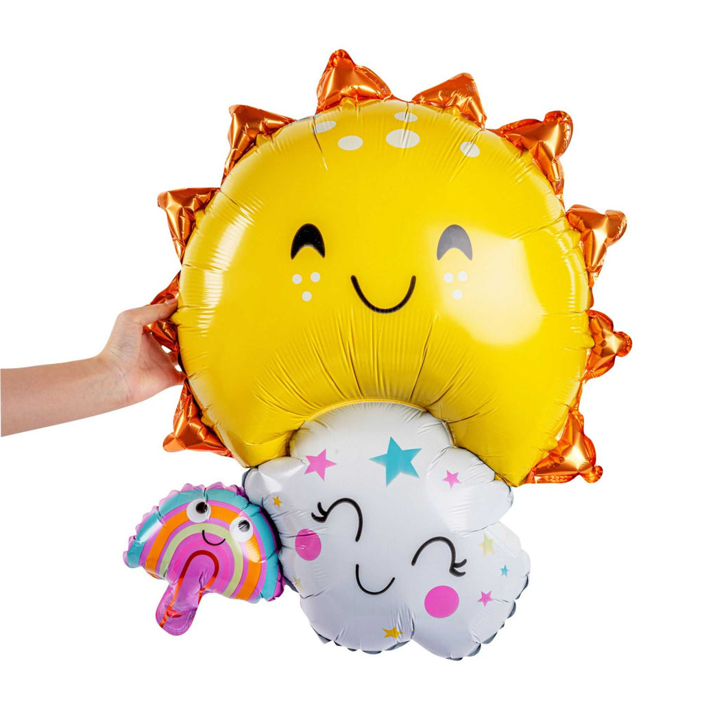 Balloonify Mylar Sun, Cloud and Rainbow Family Balloon - 30 1/4" x 23 1/4" - 1 count box