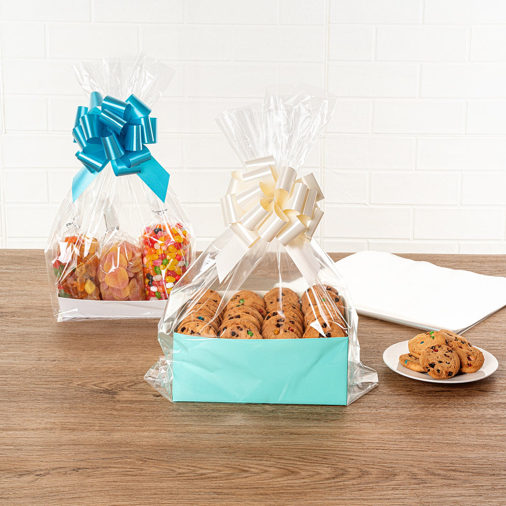 Bag Tek Clear Plastic Gift Basket Bag - Gusseted - 12" x 4" x 20" - 10 count box