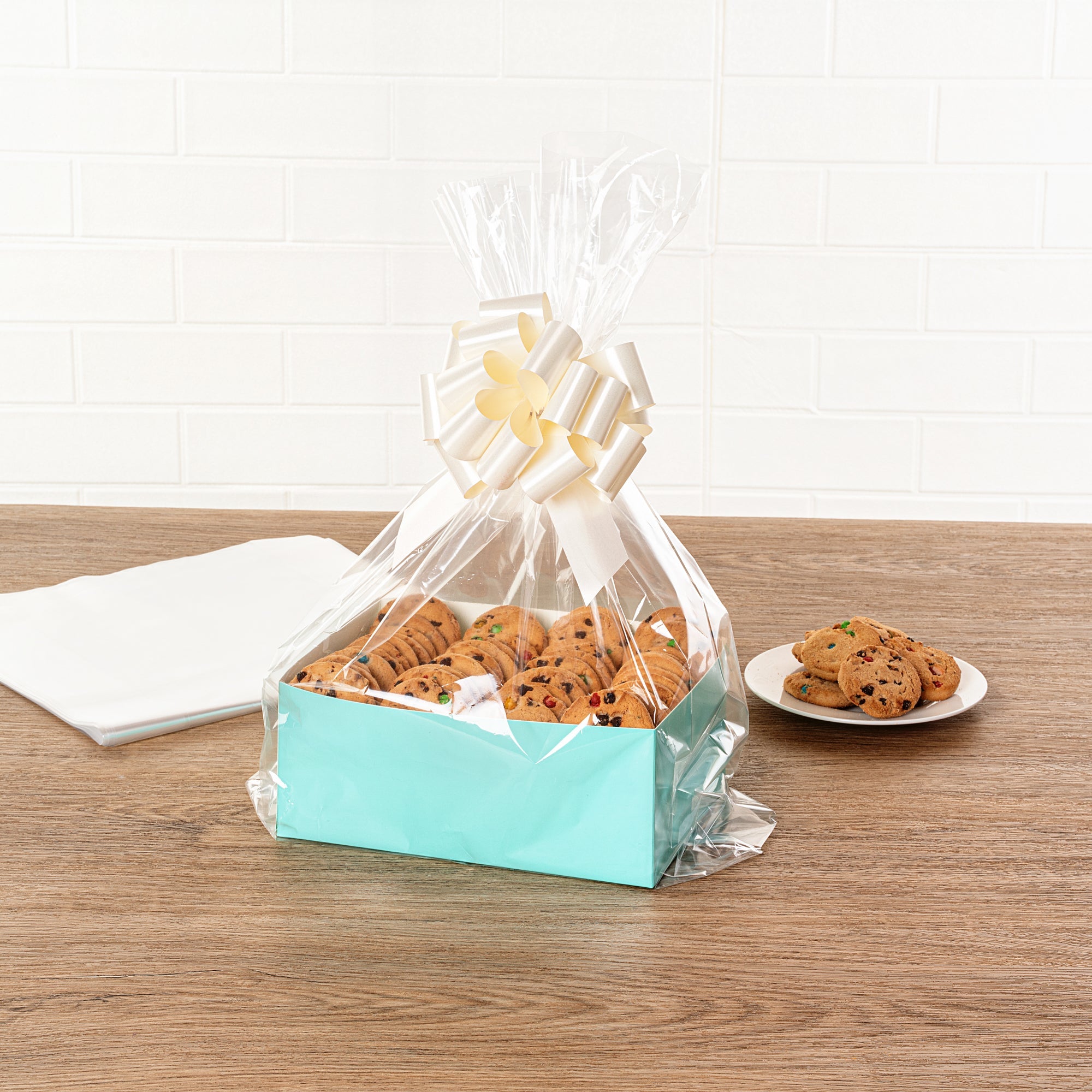 Bag Tek Clear Plastic Gift Basket Bag - Gusseted - 12" x 4" x 20" - 100 count box