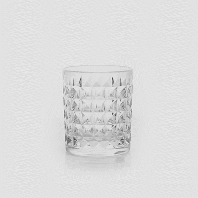 Bev Tek 9 oz Polycarbonate Old Fashioned Glass - Cut Crystal Design - 3 1/4" x 3 1/4" x 3 3/4" - 48 count box