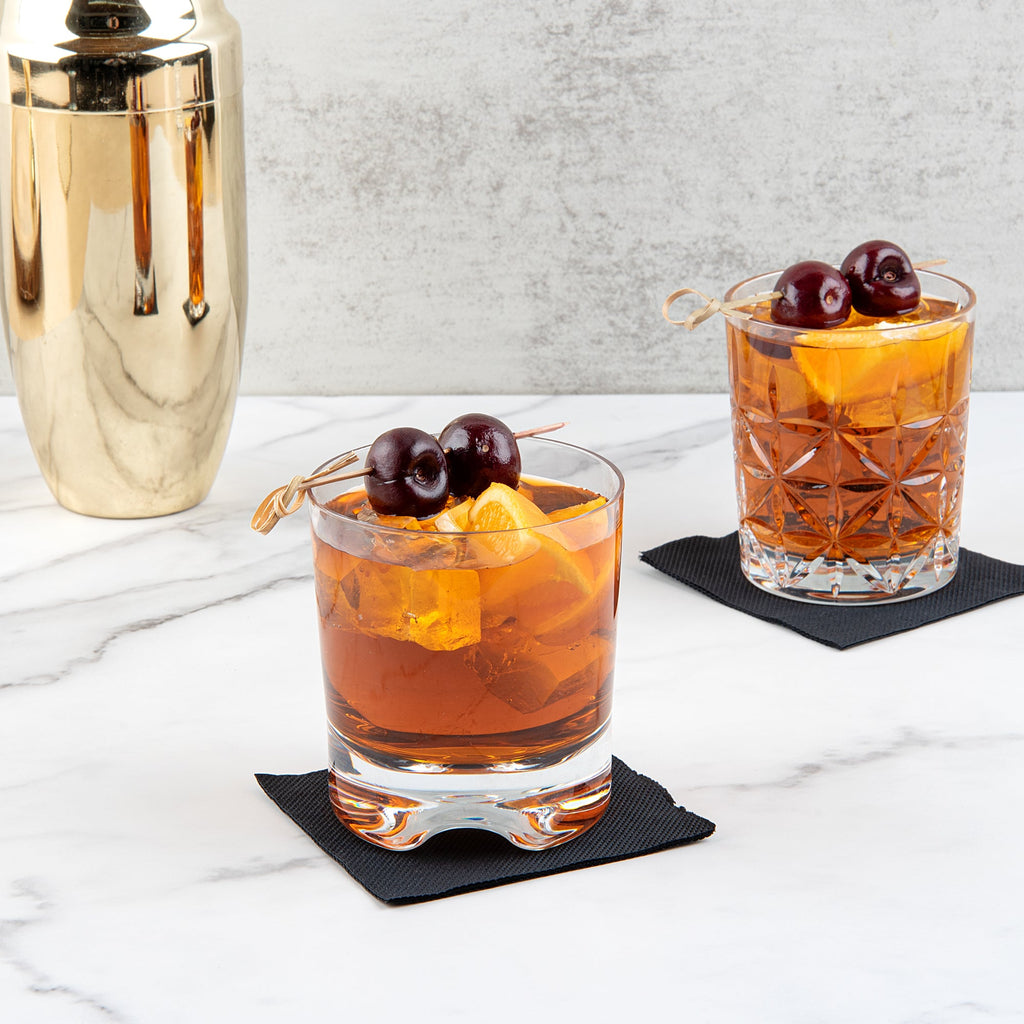 Bev Tek 12 oz Polycarbonate Double Old Fashioned Glass - 3 1/2" x 3 1/2" x 3 3/4" - 6 count box