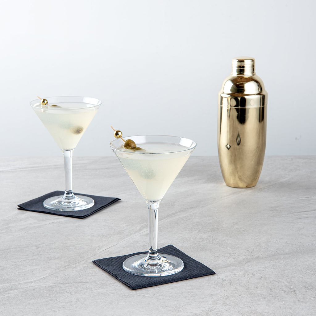 Bev Tek 10 oz Polycarbonate Cocktail Martini Glass - 4 1/2" x 4 1/2" x 6 1/2" - 24 count box