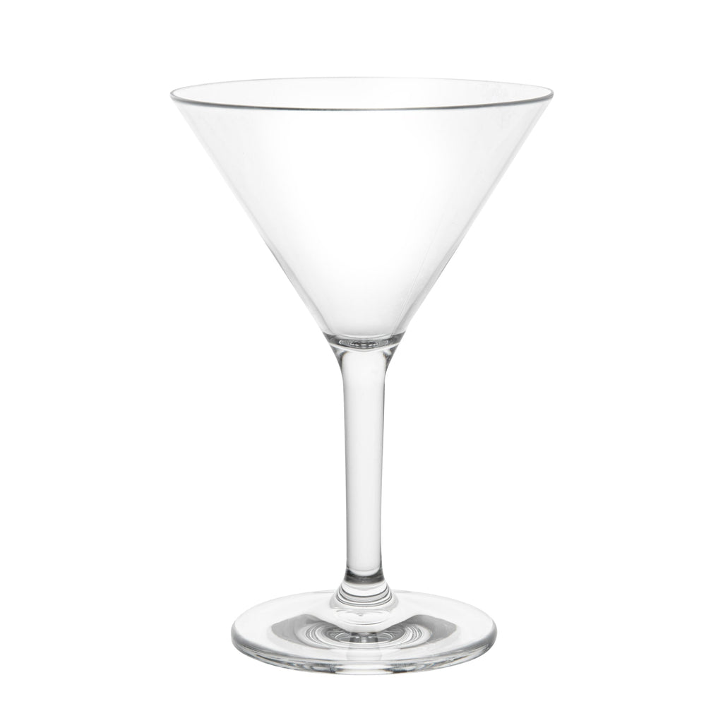 Bev Tek 10 oz Polycarbonate Cocktail Martini Glass - 4 1/2" x 4 1/2" x 6 1/2" - 6 count box