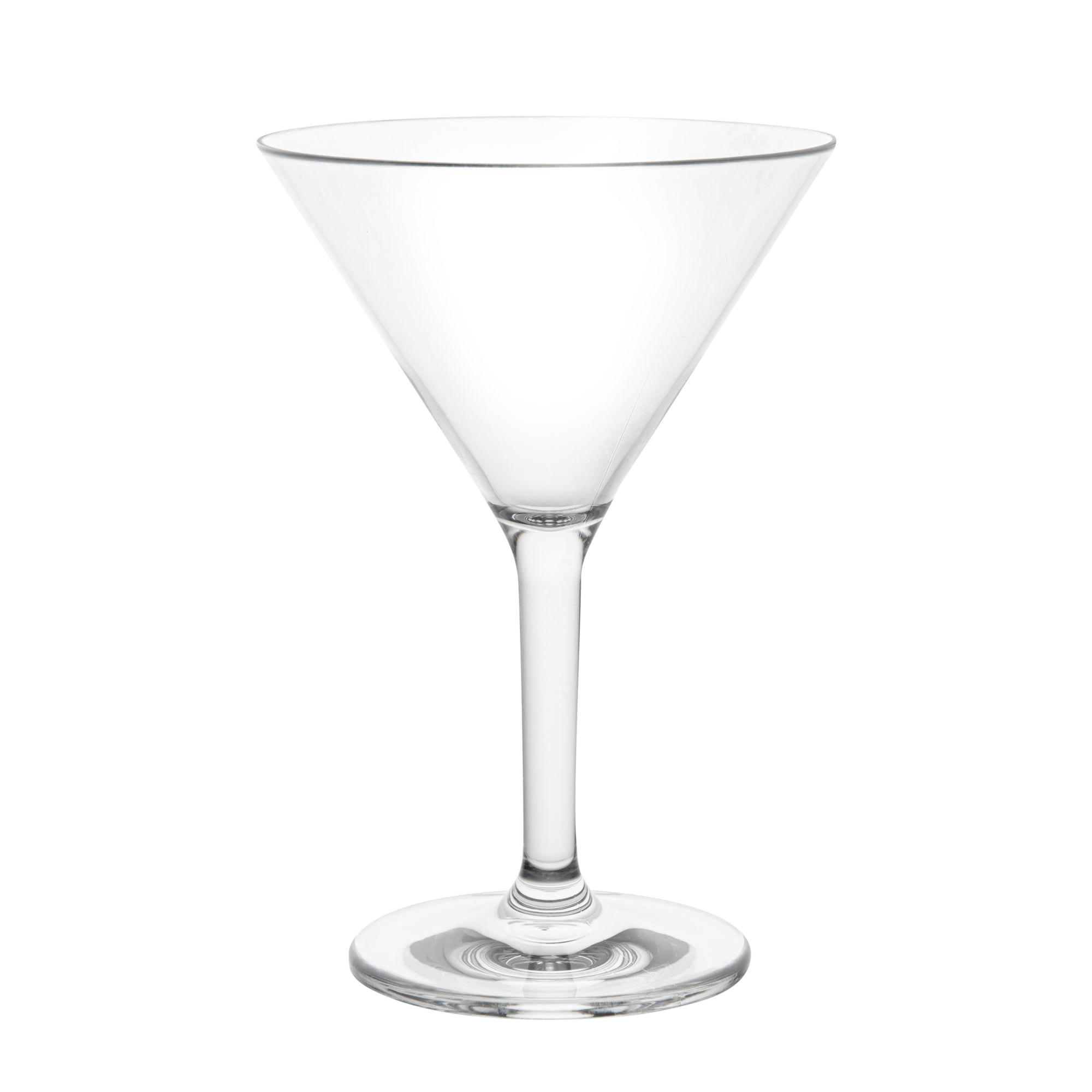 Bev Tek 10 oz Polycarbonate Cocktail Martini Glass - 4 1/2" x 4 1/2" x 6 1/2" - 6 count box