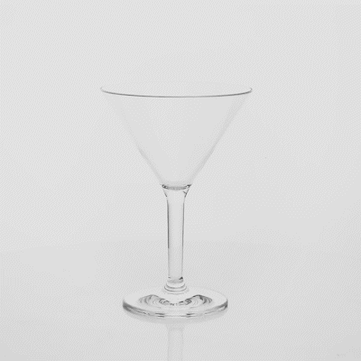 Bev Tek 10 oz Polycarbonate Cocktail Martini Glass - 4 1/2" x 4 1/2" x 6 1/2" - 6 count box
