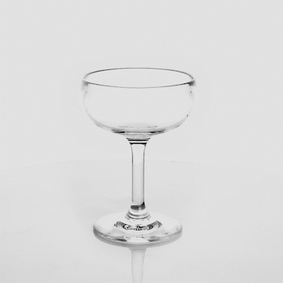 Bev Tek 7 oz Polycarbonate Champagne Coupe Glass - 3 3/4" x 3 3/4" x 5" - 48 count box