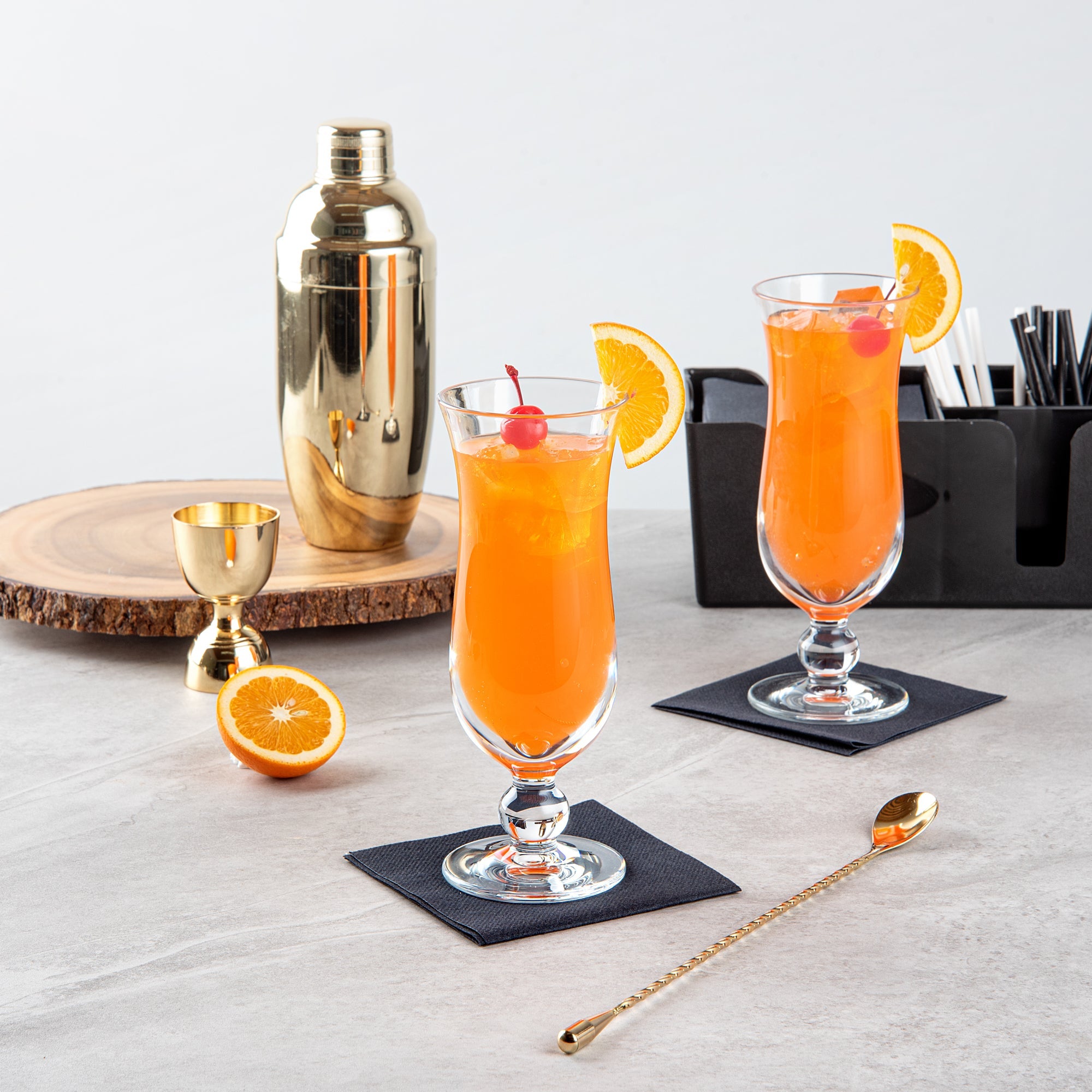 Bev Tek 11 oz Polycarbonate Hurricane Glass - 3" x 3" x 8" - 48 count box