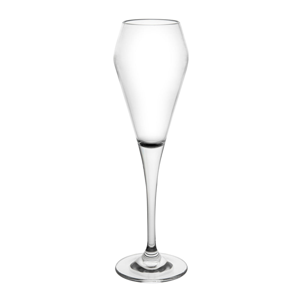 Bev Tek 7 oz Polycarbonate Champagne Flute - 2 3/4" x 2 3/4" x 9 1/4" - 48 count box