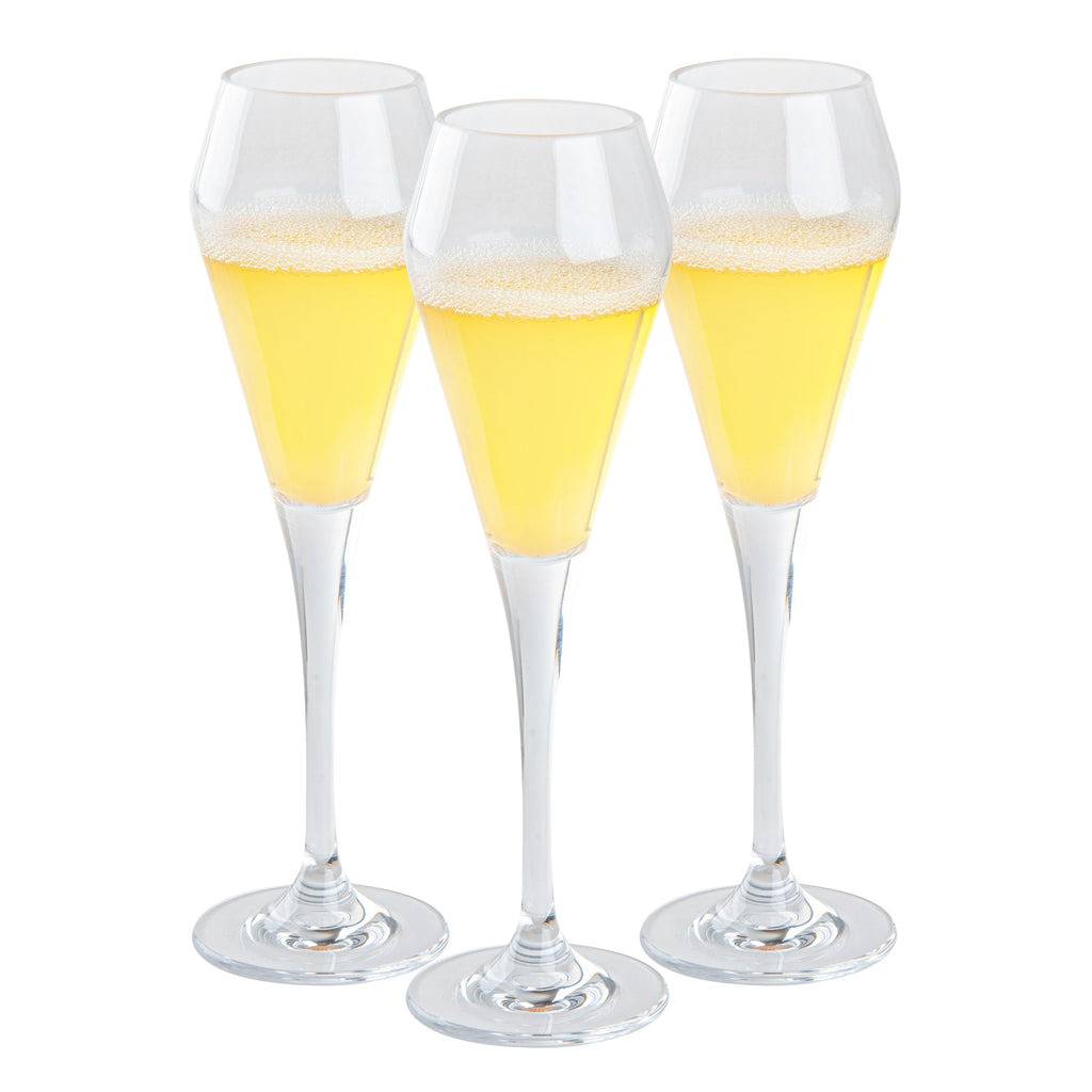 Bev Tek 7 oz Polycarbonate Champagne Flute - 2 3/4" x 2 3/4" x 9 1/4" - 6 count box
