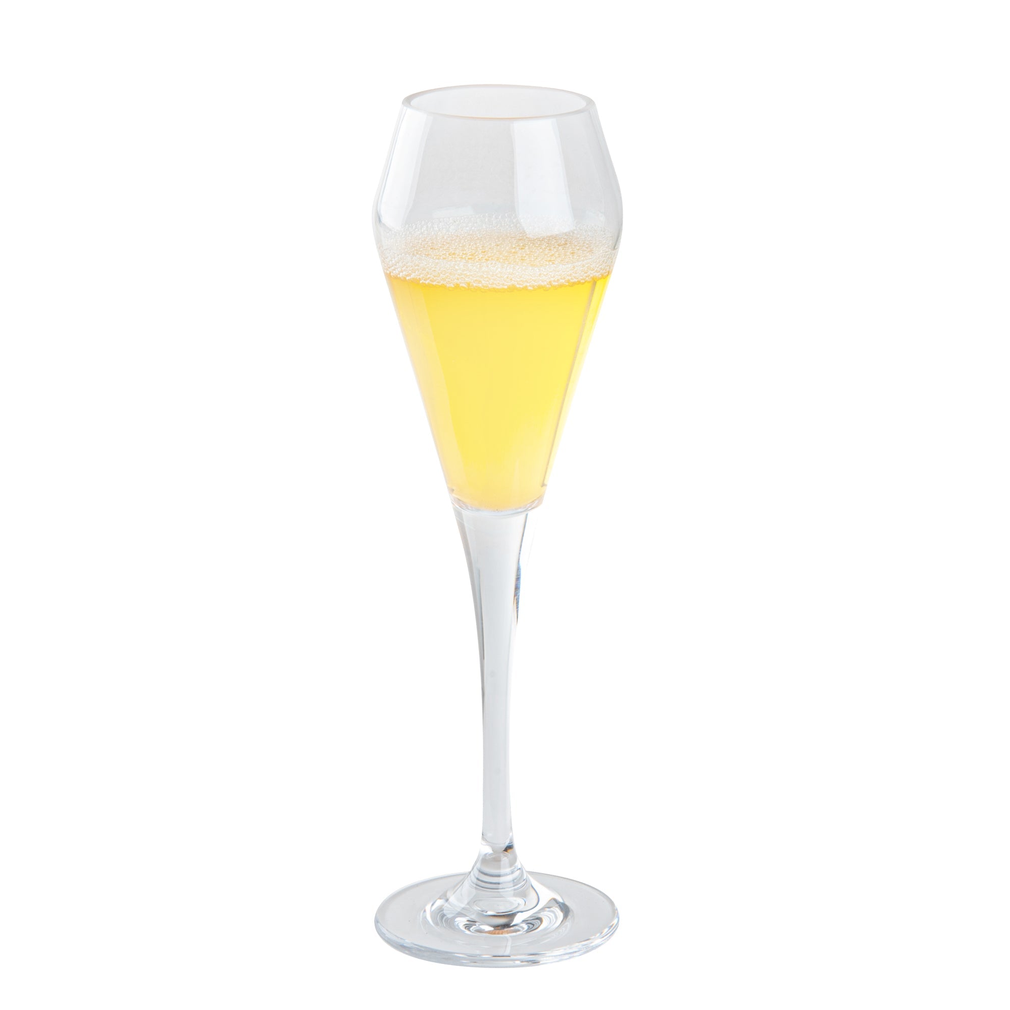 Bev Tek 7 oz Polycarbonate Champagne Flute - 2 3/4" x 2 3/4" x 9 1/4" - 6 count box