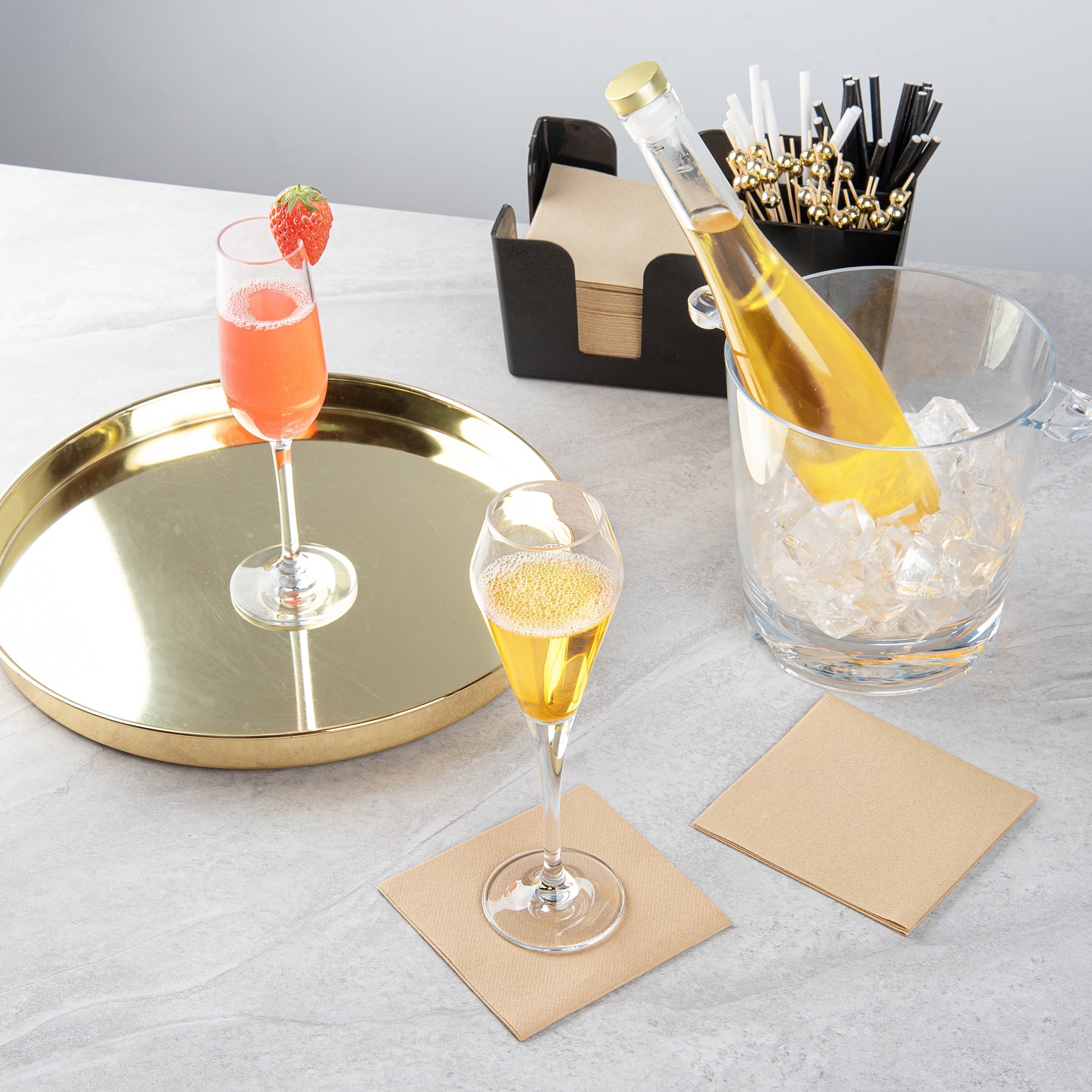 Bev Tek 7 oz Polycarbonate Champagne Flute - 2 3/4" x 2 3/4" x 9 1/4" - 48 count box