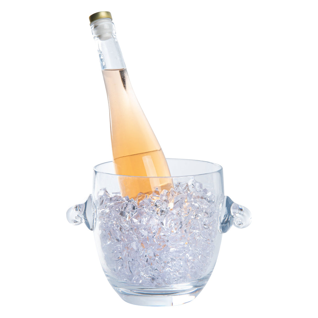 Bar Lux 2.1 qt Clear Plastic Ice / Champagne Bucket - 8 3/4" x 6 1/2" x 6 1/4" - 1 count box