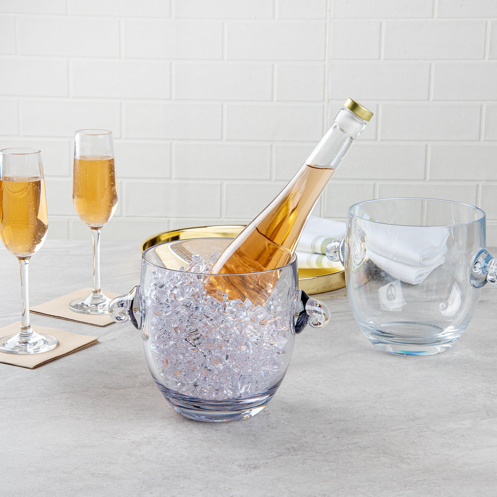 Bar Lux 2.1 qt Clear Plastic Ice / Champagne Bucket - 8 3/4" x 6 1/2" x 6 1/4" - 1 count box