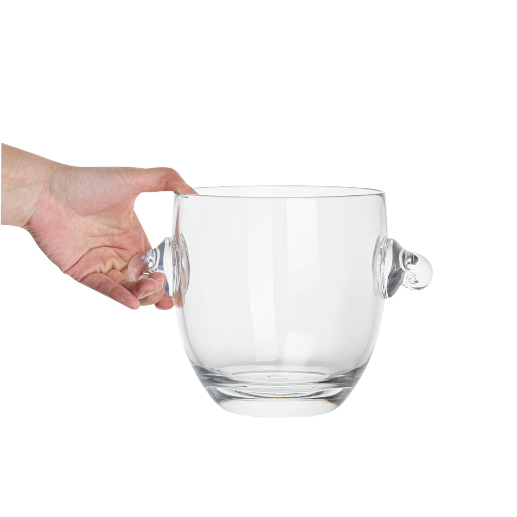 Bar Lux 2.1 qt Clear Plastic Ice / Champagne Bucket - 8 3/4" x 6 1/2" x 6 1/4" - 1 count box