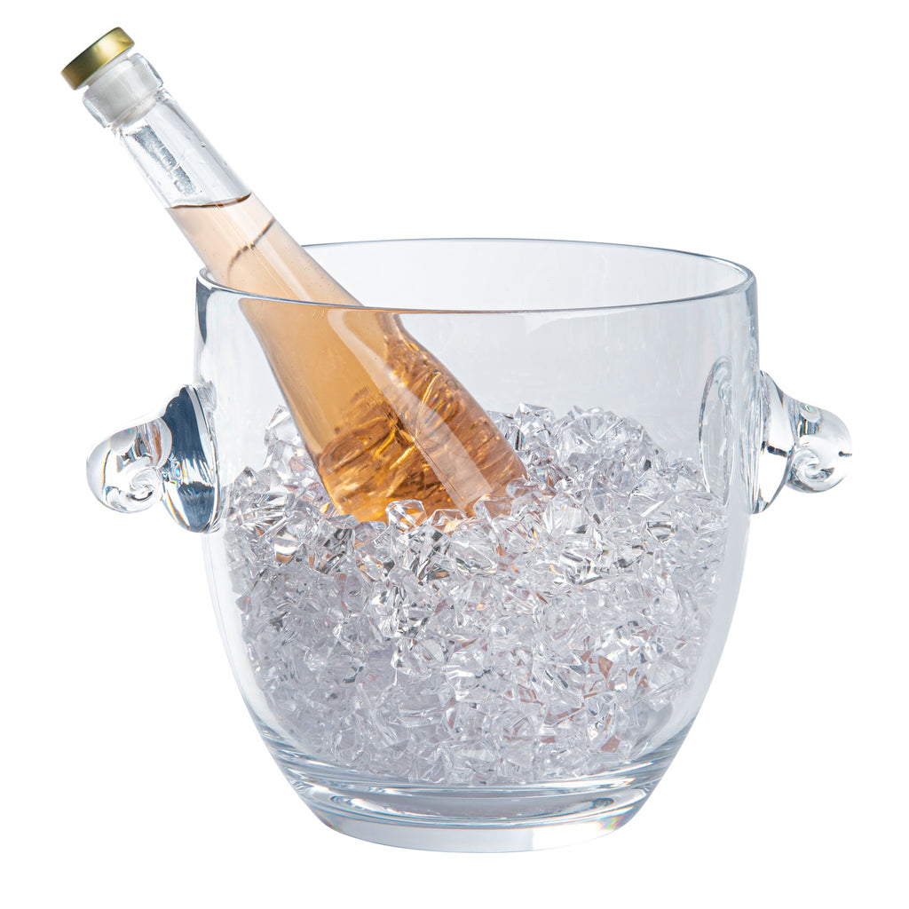 Bar Lux 5.3 qt Clear Plastic Ice / Champagne Bucket - 11 3/4" x 8 1/4" x 8 1/4" - 1 count box