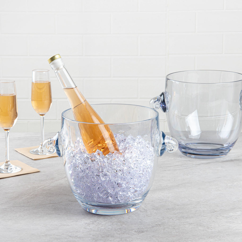 Bar Lux 5.3 qt Clear Plastic Ice / Champagne Bucket - 11 3/4" x 8 1/4" x 8 1/4" - 1 count box