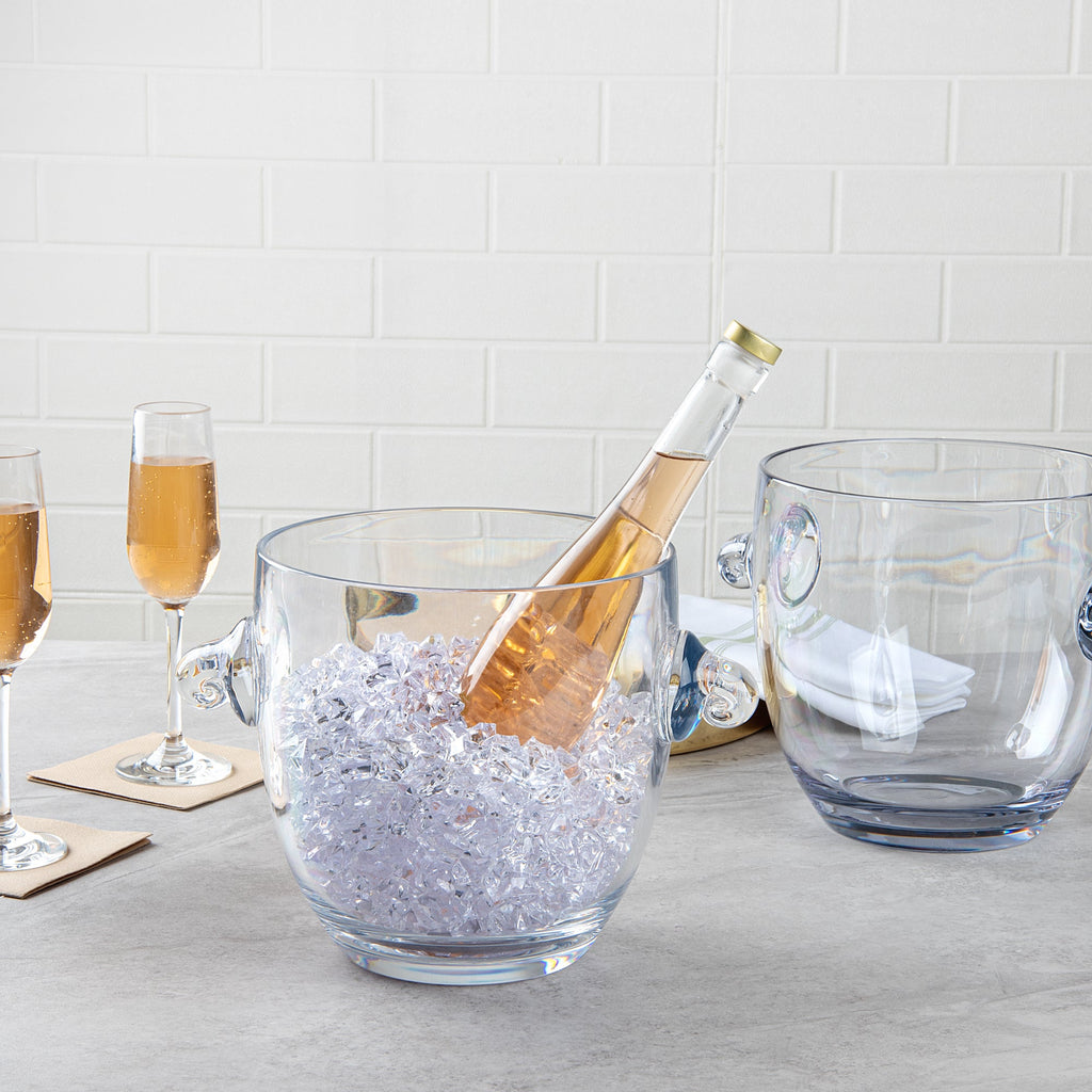 Bar Lux 5.3 qt Clear Plastic Ice / Champagne Bucket - 11 3/4" x 8 1/4" x 8 1/4" - 1 count box