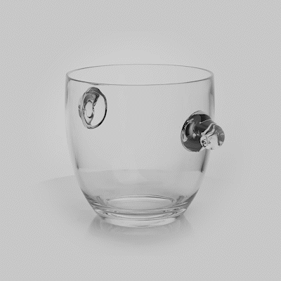 Bar Lux 5.3 qt Clear Plastic Ice / Champagne Bucket - 11 3/4" x 8 1/4" x 8 1/4" - 4 count box
