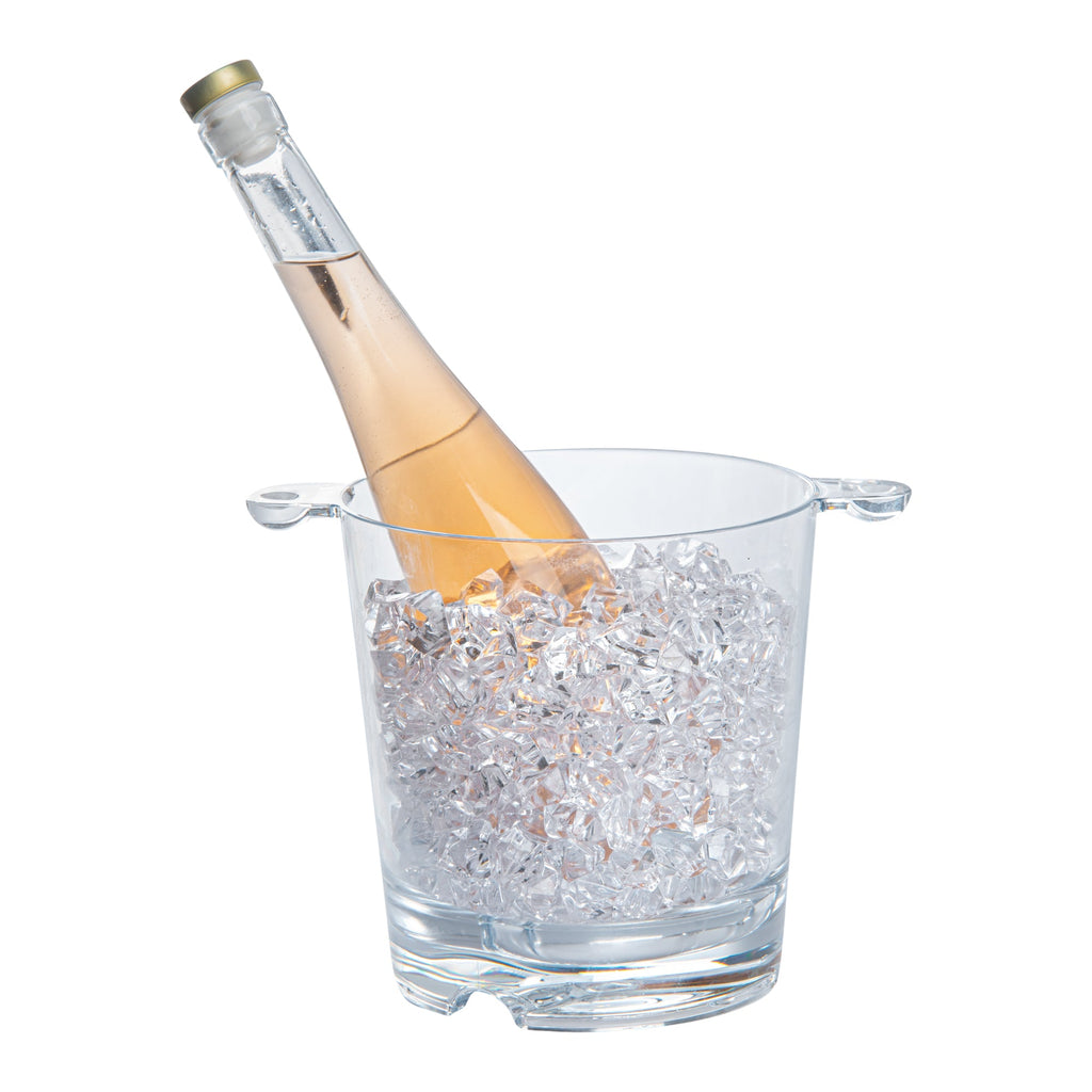 Bar Lux 2.4 qt Clear Plastic Ice / Champagne Bucket - 9" x 6 1/2" x 6 3/4" - 1 count box