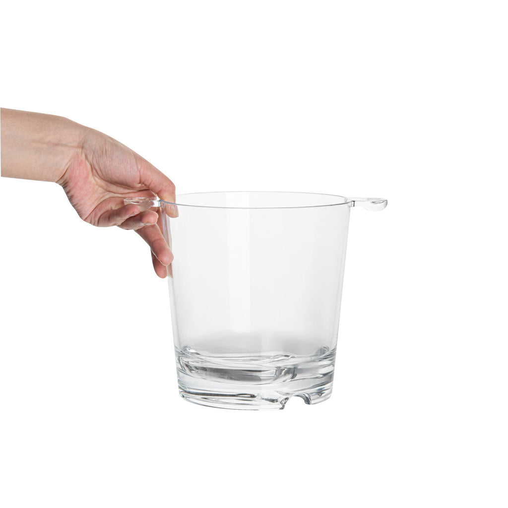 Bar Lux 2.4 qt Clear Plastic Ice / Champagne Bucket - 9" x 6 1/2" x 6 3/4" - 1 count box