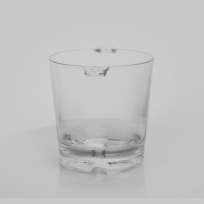 Bar Lux 2.4 qt Clear Plastic Ice / Champagne Bucket - 9" x 6 1/2" x 6 3/4" - 1 count box
