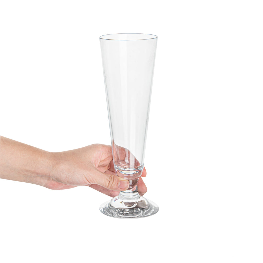 Bev Tek 14 oz Polycarbonate Pilsner Beer Glass - 3 1/4" x 3 1/4" x 9 1/4" - 6 count box