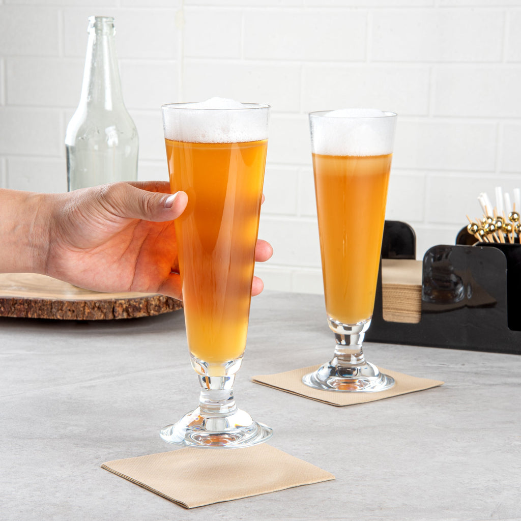 Bev Tek 14 oz Polycarbonate Pilsner Beer Glass - 3 1/4" x 3 1/4" x 9 1/4" - 6 count box