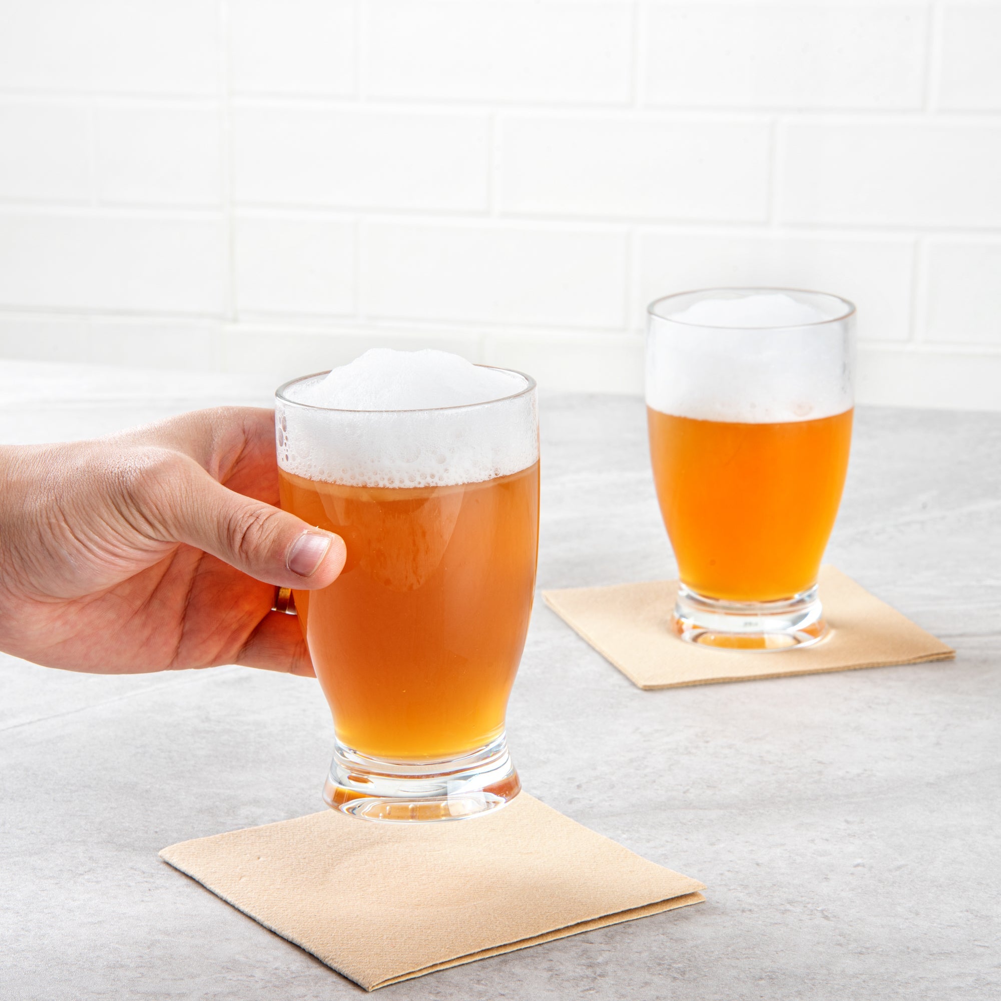 Bev Tek 12 oz Polycarbonate Craft Beer Glass - 3" x 3" x 5" - 6 count box