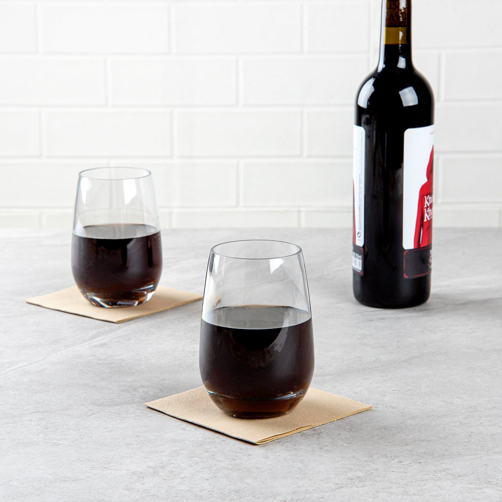 Bev Tek 17 oz Polycarbonate Stemless Wine Glass - 3 1/2" x 3 1/2" x 5" - 48 count box
