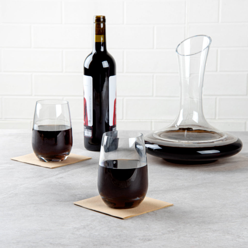 Bev Tek 17 oz Polycarbonate Stemless Wine Glass - 3 1/2" x 3 1/2" x 5" - 6 count box