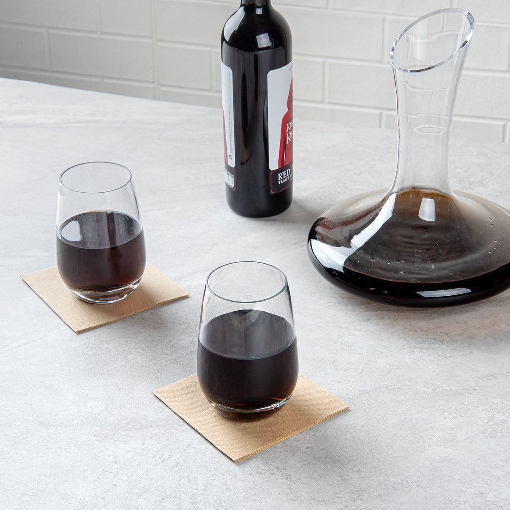 Bev Tek 17 oz Polycarbonate Stemless Wine Glass - 3 1/2" x 3 1/2" x 5" - 6 count box