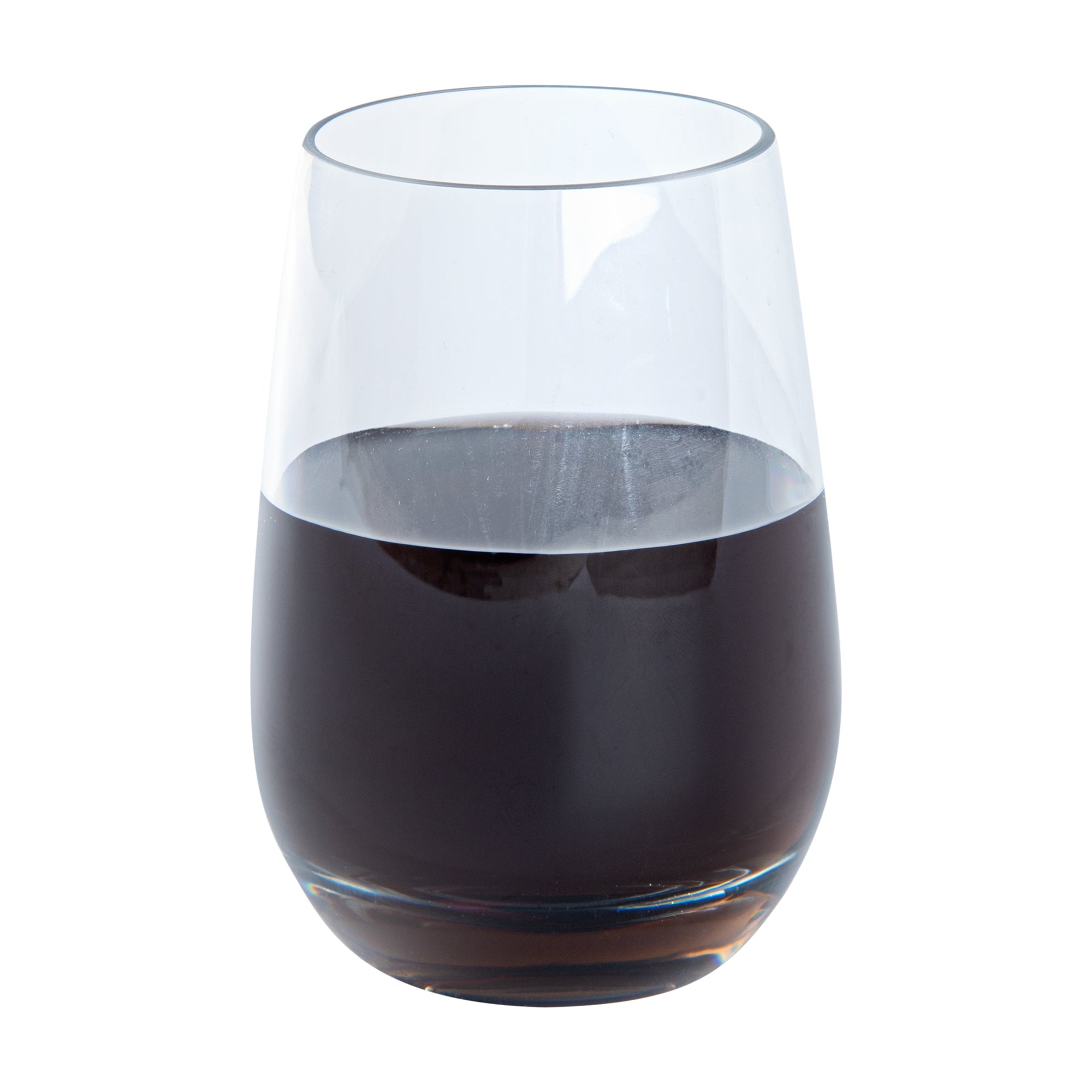 Bev Tek 17 oz Polycarbonate Stemless Wine Glass - 3 1/2" x 3 1/2" x 5" - 48 count box
