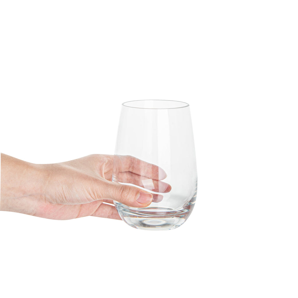 Bev Tek 17 oz Polycarbonate Stemless Wine Glass - 3 1/2" x 3 1/2" x 5" - 48 count box