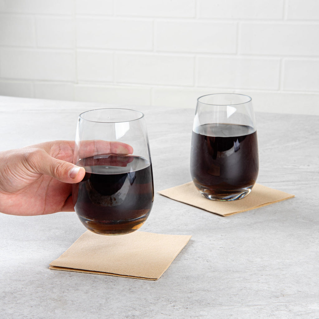 Bev Tek 17 oz Polycarbonate Stemless Wine Glass - 3 1/2" x 3 1/2" x 5" - 48 count box