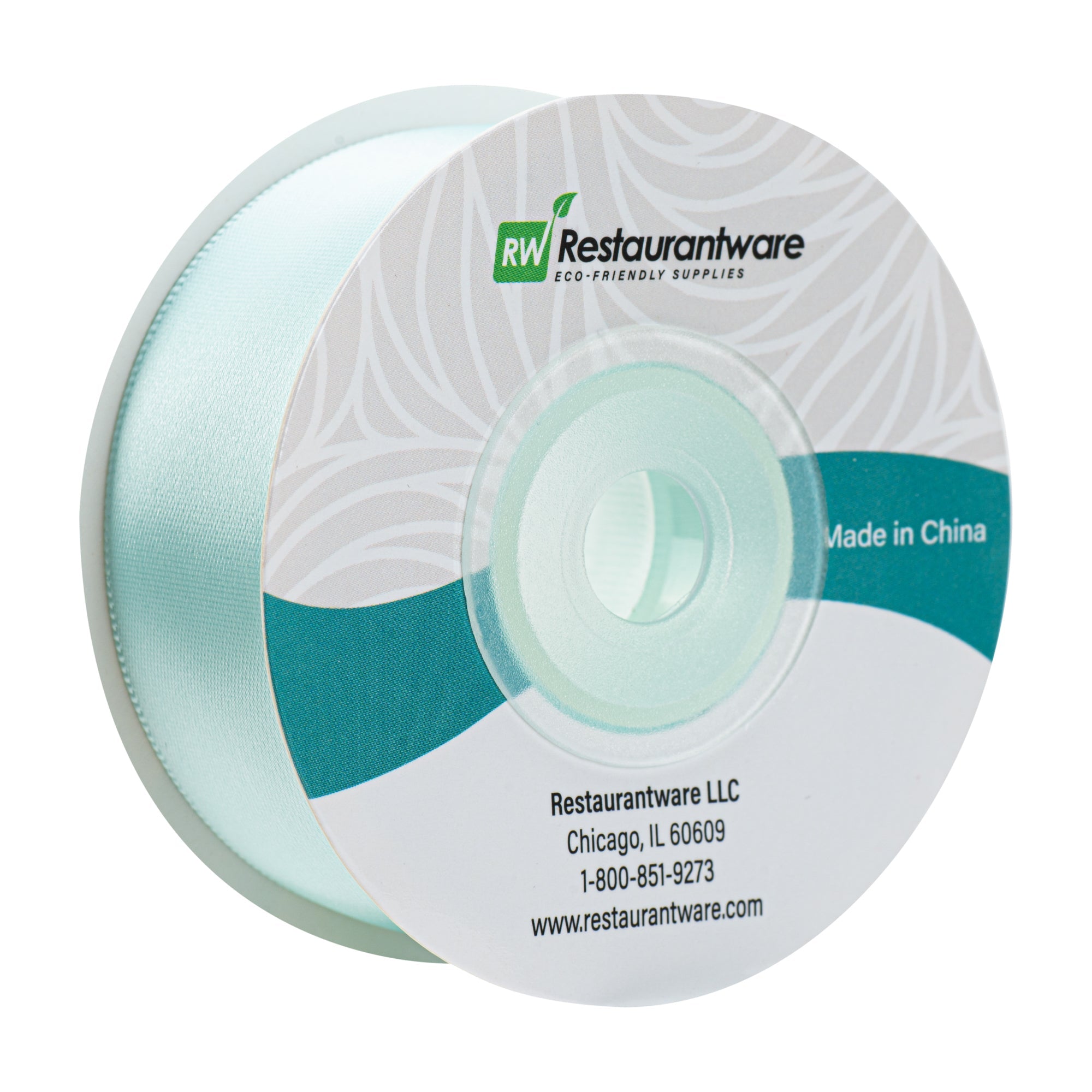 Gift Tek Aqua Blue Polyester Satin Ribbon - Single Face - 1" x 10 yds - 1 count box