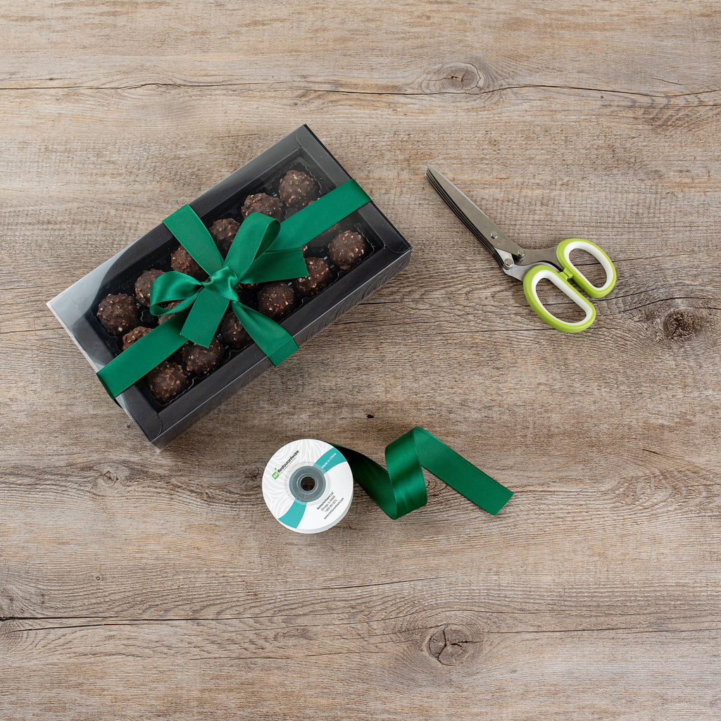 Gift Tek Forest Green Polyester Satin Ribbon - Single Face - 1" x 10 yds - 1 count box