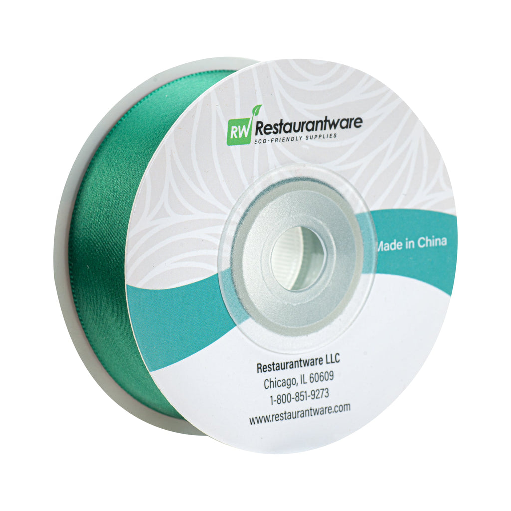 Gift Tek Forest Green Polyester Satin Ribbon - Single Face - 1" x 10 yds - 10 count box
